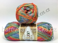 Alize Diva batik oranžovo-modrá 3242