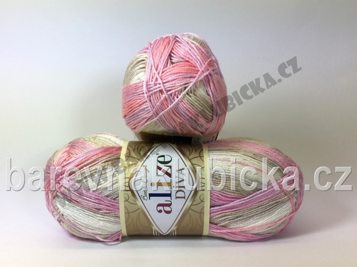 Alize Diva batik růžovo-bílá 2807