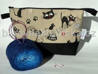 Projektová taška kočky na pletení zapínaná na zip