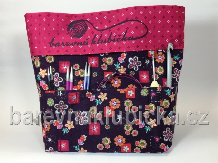 Látková taška na klubíčka růžová