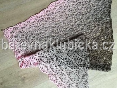 Háčkovaný šátek Barevné klubíčko Natali 19 3-nitka