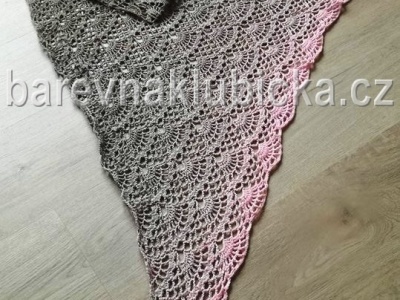 Háčkovaný šátek Barevné klubíčko Natali 19 3-nitka