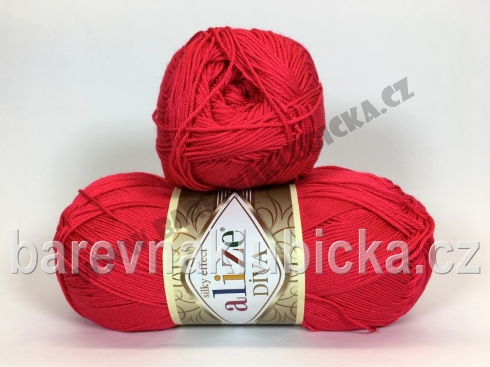 Příze Alize Diva jasně červená 396