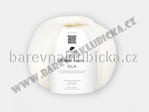 Pro Lana golden socks silk 01 bílá