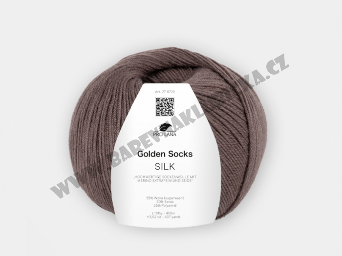 Pro Lana golden socks silk 10 hnědá