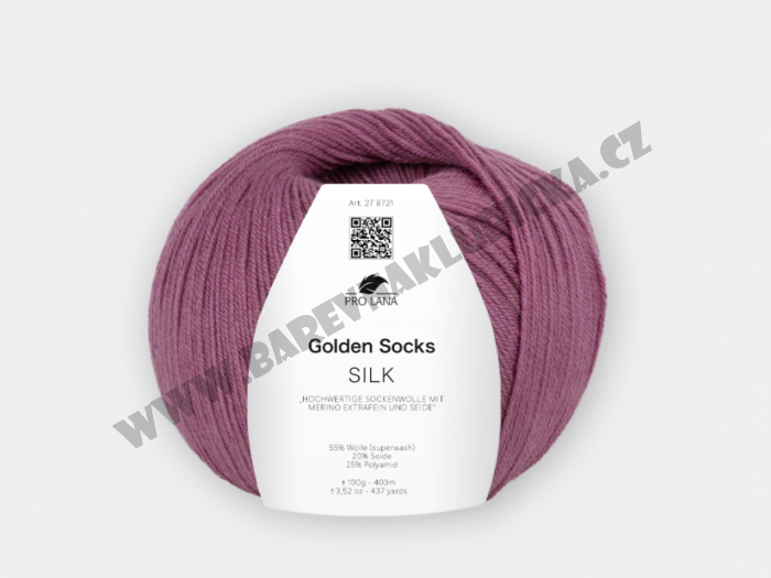 Pro Lana golden socks silk 44 vínová