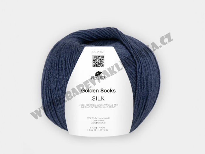 Pro Lana golden socks silk 58 modrá