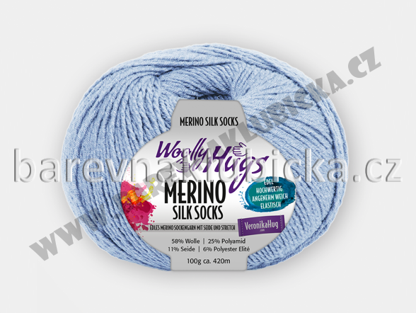 Merino silk socks 257 světle modrá