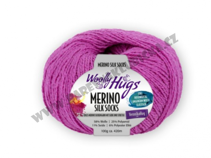 Merino silk socks 240 malinová