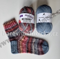 Sada Weltrekord sockenwolle 4-fach 03 + Pro Lana Golden socks 4-fach