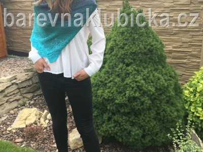 pletený šátek z Barevného klubíčka